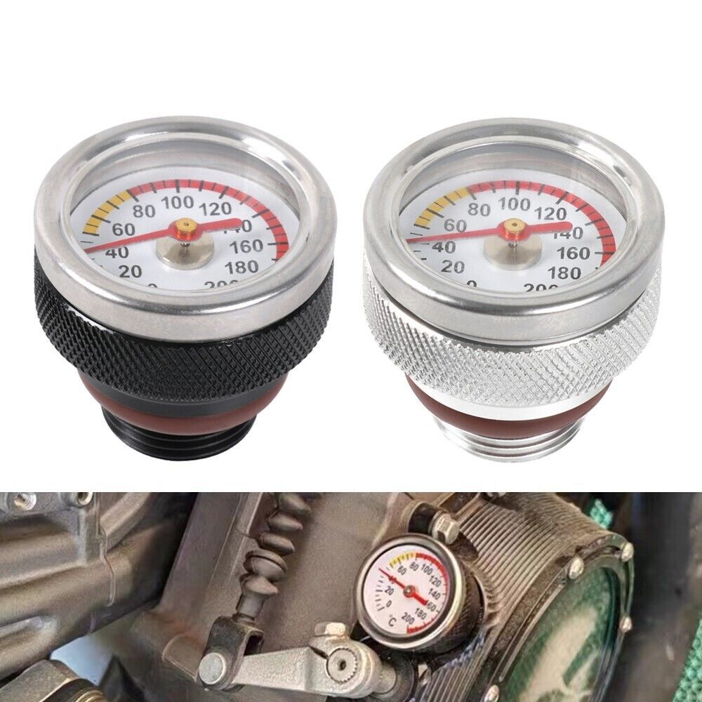 M20x1.5 Motorcycle Oil Temp Temperature Gauge Filler Cap 0-200 Celsius Q