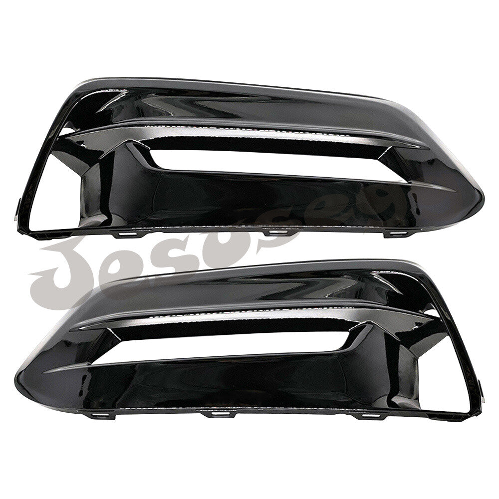 Right+Left for Honda for Accord 18-20 Bright black Bumper Bezels Fog Light Cover Q