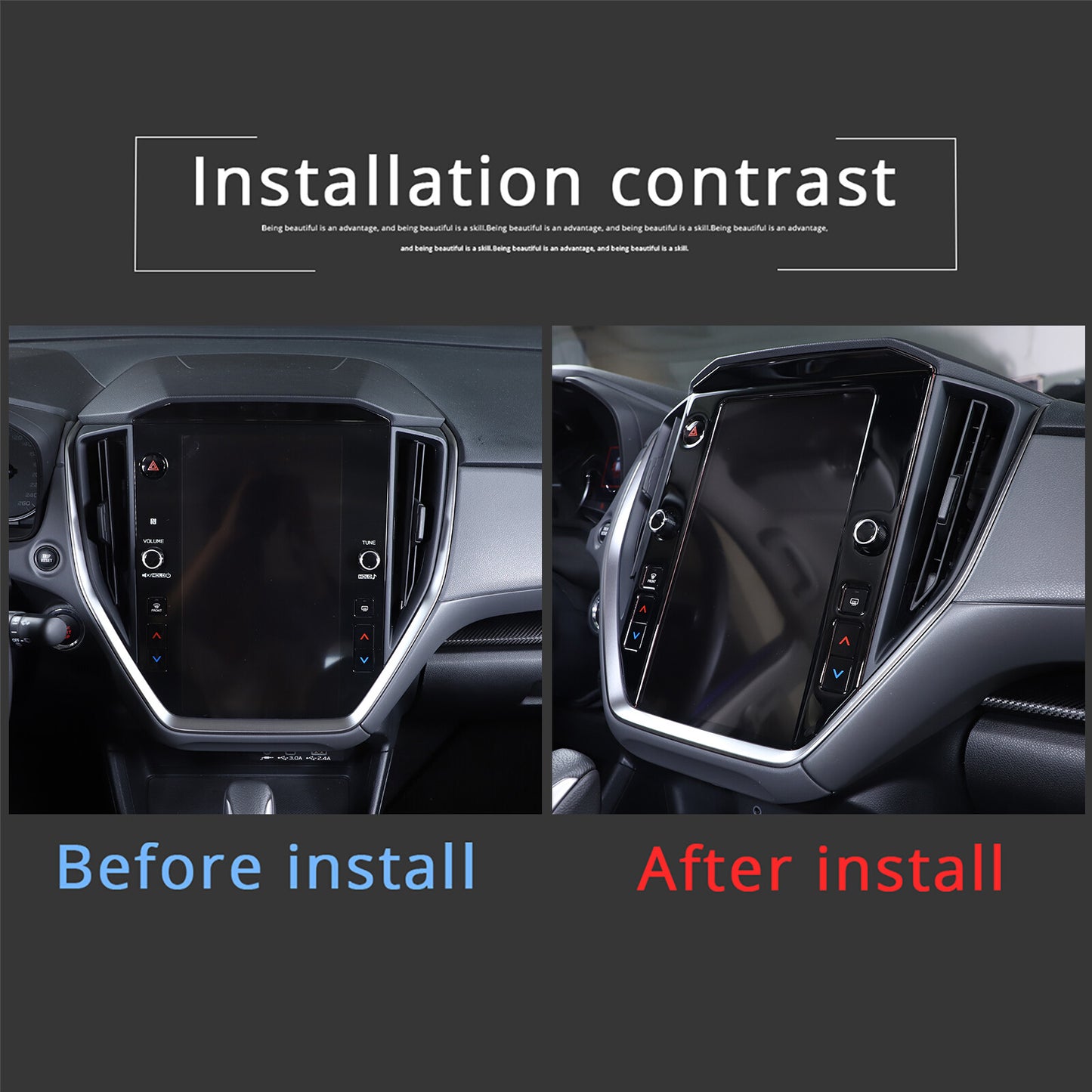 Glossy Black Navigation Screen Panel Protective Cover Sticker for Subaru WRX STI 2022-2023 n