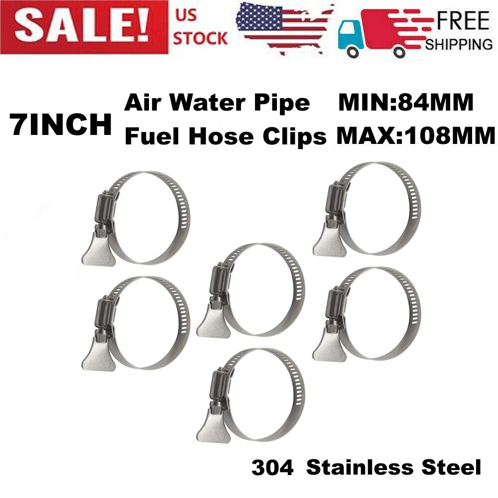 5-inch hose clamps, air hose clamps, fuel hose clamps, thumb screws, hardware fasteners