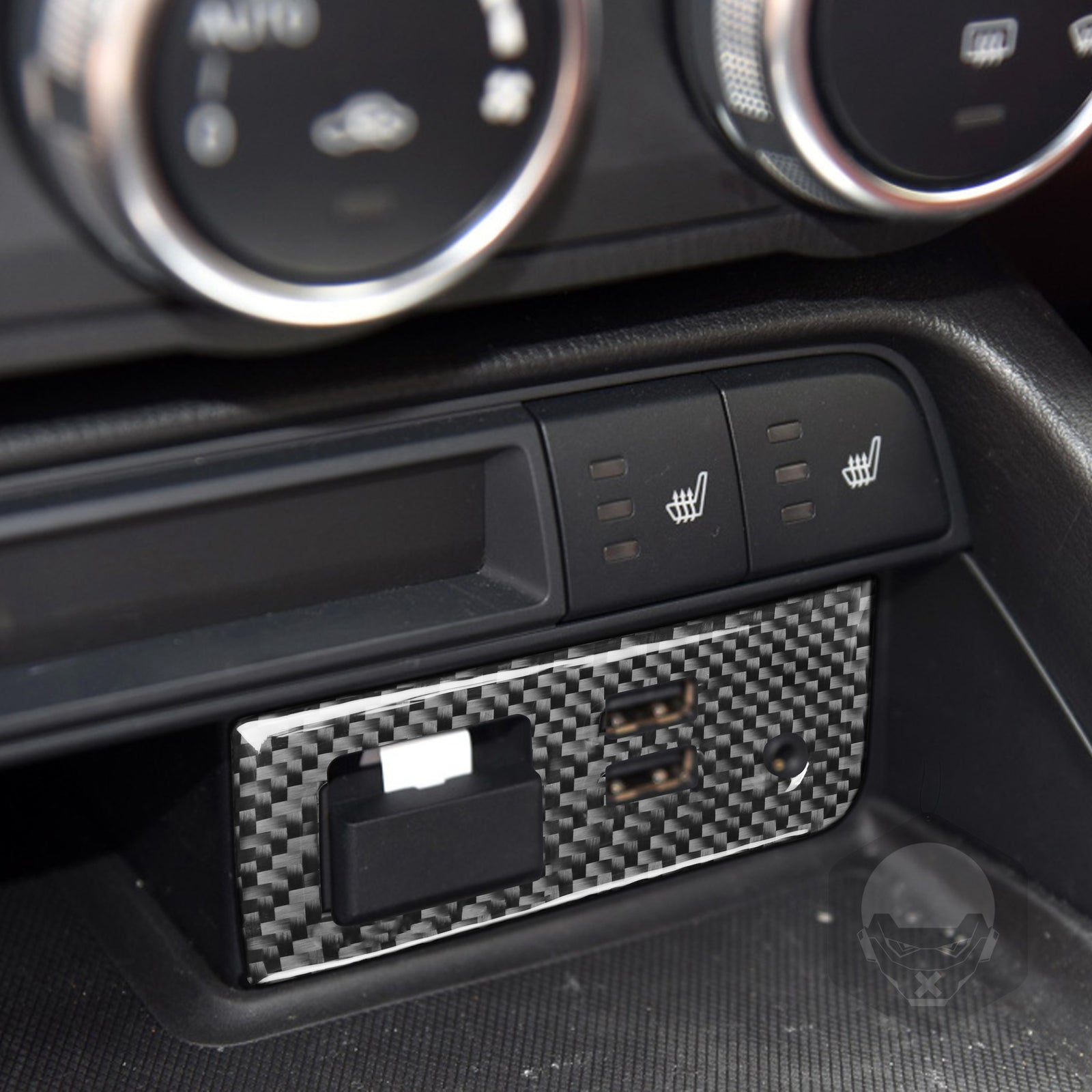 Carbon Fiber Interior USB Socker Panel Trim Cover for Mazda MX-5 Miata 2016-2020