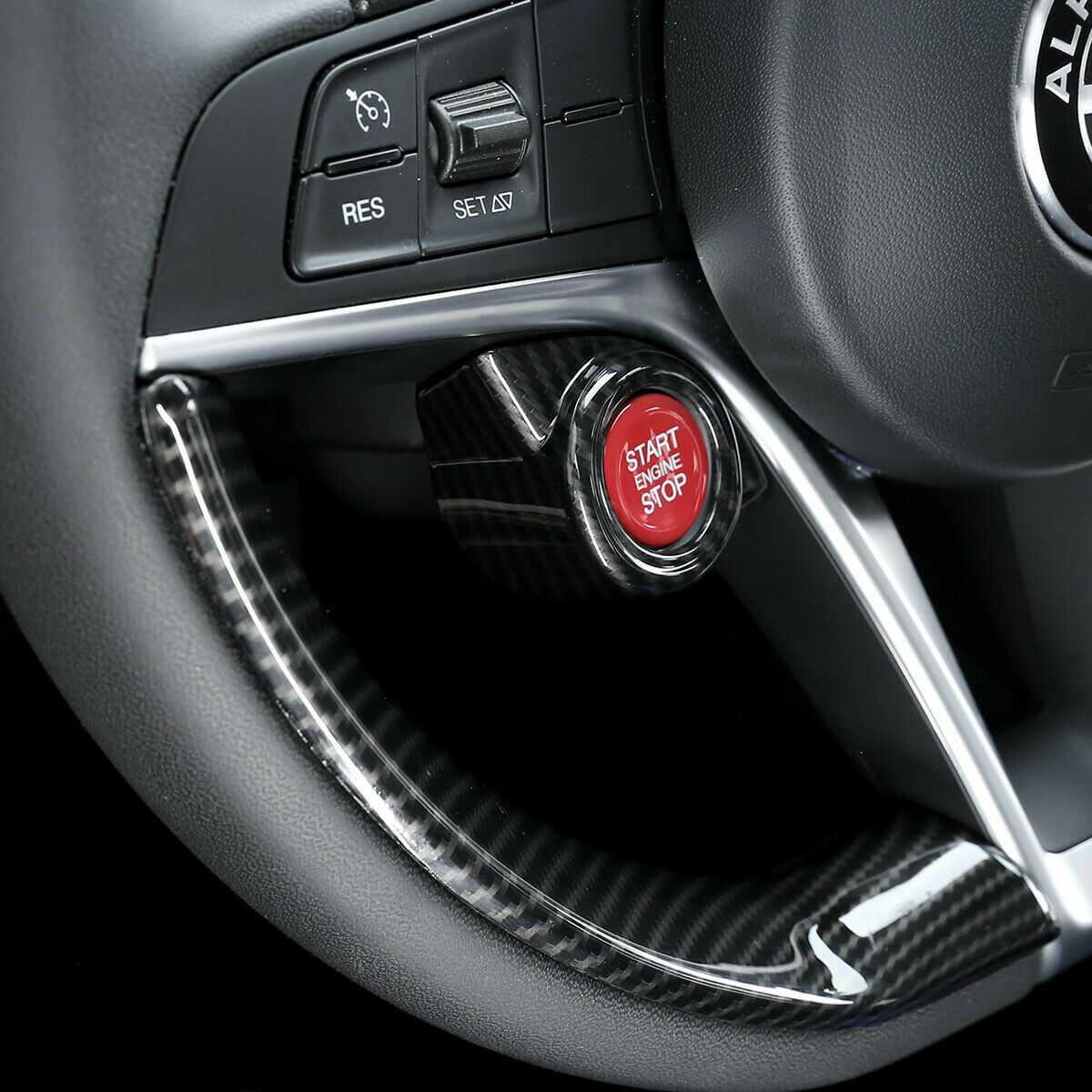 for Alfa Romeo Giulia for Stelvio 2017 18 Carbon Fiber Start Stop Engine Button Trim