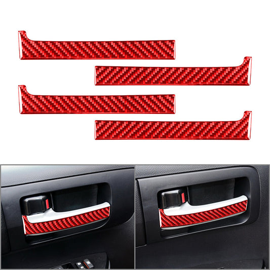 4¢ªInnent¨¹rgriffverkleidungs-Abdeckungsverkleidung f¨¹r for Toyota Tundra 2014-21 Rot