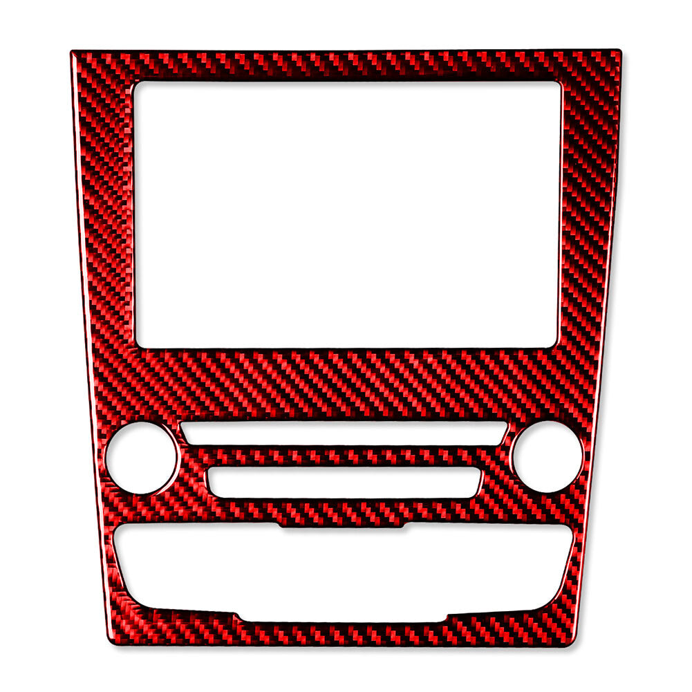 for Ford Mondeo 2013-2019 GPS Navigation Panel Cover Trim Carbon Fiber Red