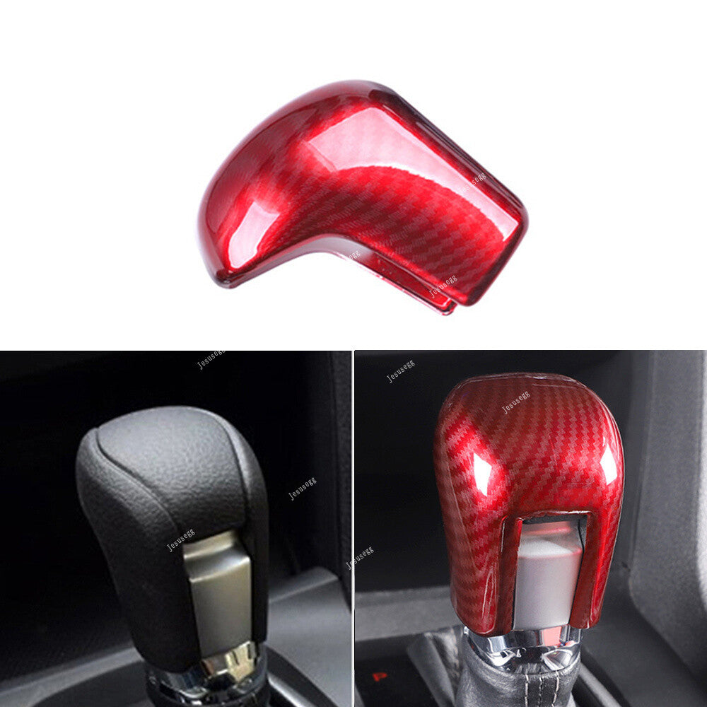 ABS Carbon Fiber Red Gear Lever Shift Knob Cover Trim for Honda for Civic 10th 16-19