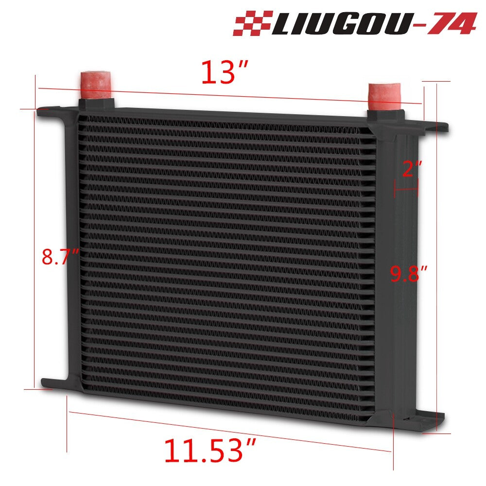 30 Row AN-10AN Universal Aluminum Alloy Engine Inverter Racing Oil Cooler Black - v