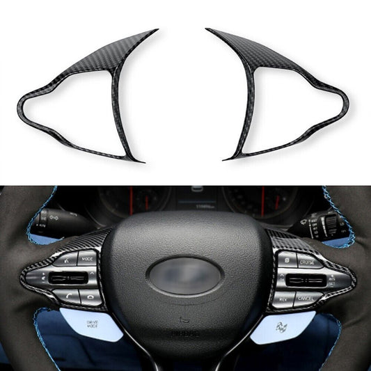 Carbon Fiber Steering Wheel Bezel Cover Frame for Hyundai I30 N, Kona N, I20 N