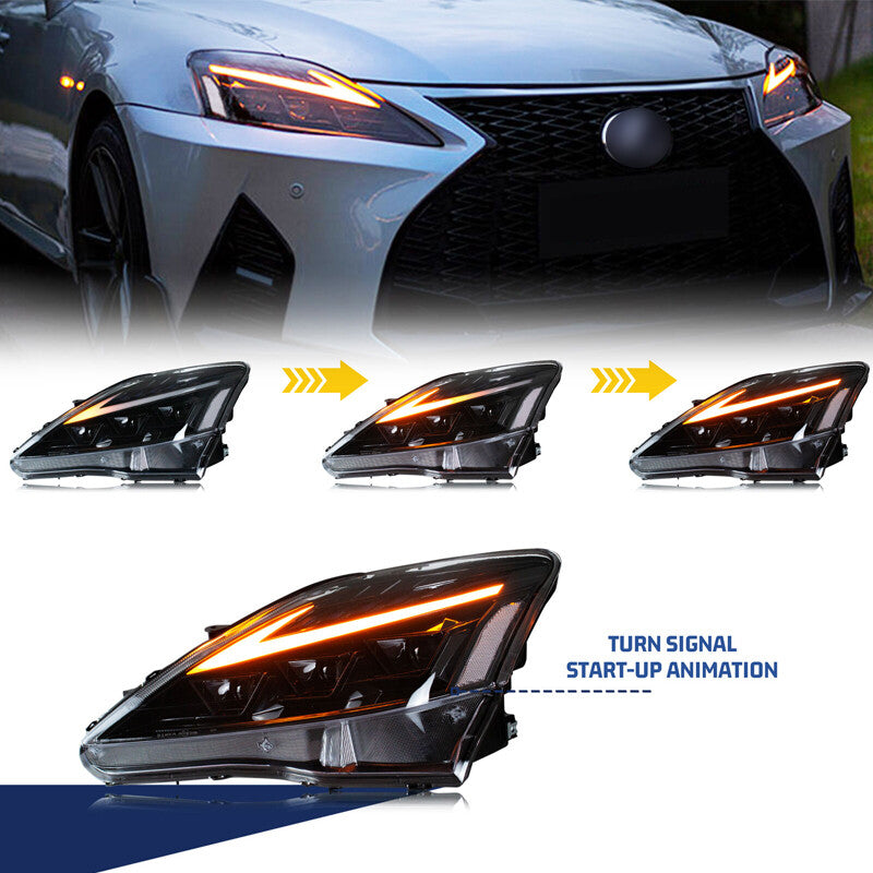 LED RGB Headlights for Lexus IS250 IS350 ISF 2006-2013 Animation Front Lamps
