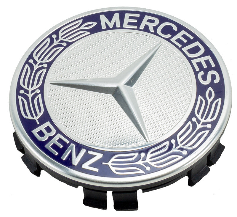 4 for Mercedes Royal Blue Center Hub Caps for Alloy Wheels (4-Piece Set)