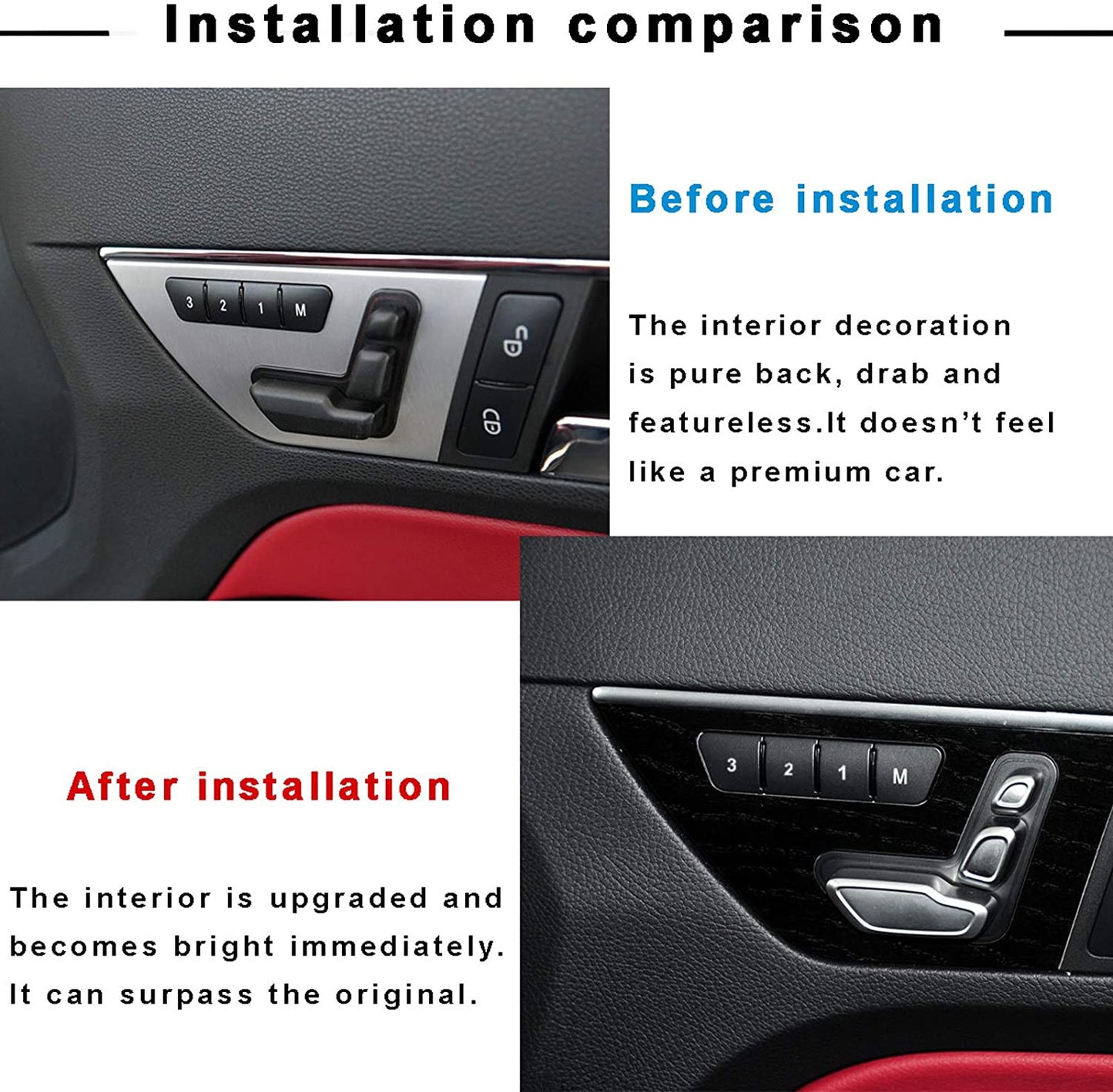 for Mercedes-Benz A B C E GLA CLA W204 W212 for Seat Adjust Button Cover Trim 6PCS