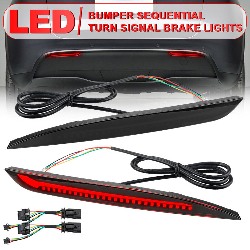 LED Bumper Reflector Tail Brake Turn Signal Lights for Tesla for Model Y 2020-2023