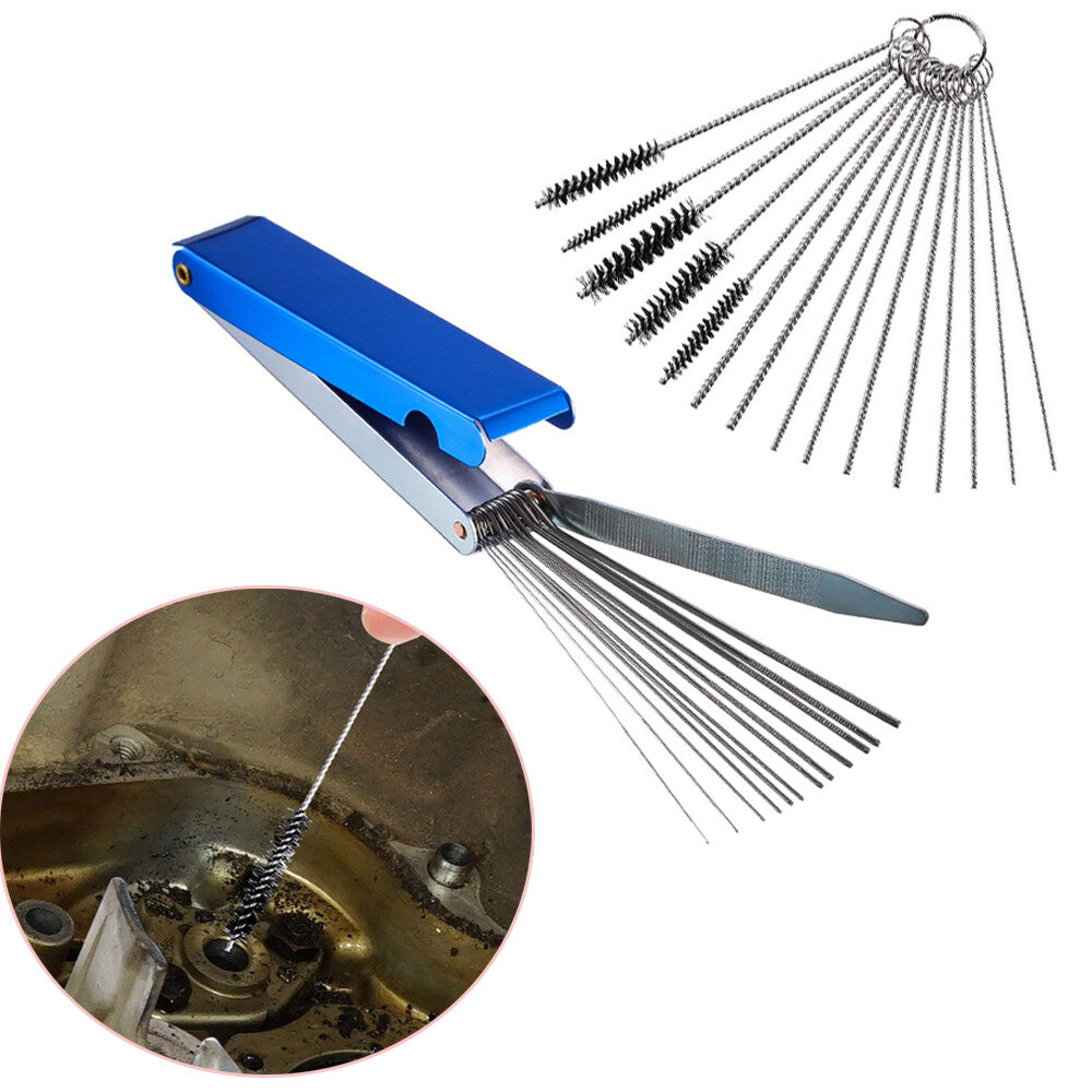 Jet Carburetor Carbon Deposits Removal Kit (10 parts, 5 cleaning needles, brushes) - Convenient Tool n