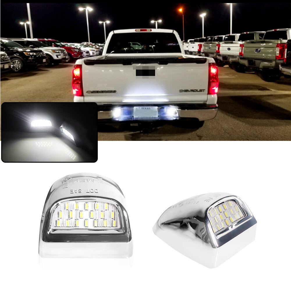 Chrome silver all-white LED license plate lights suitable for Gimci¨¦t¨¦ for Sierra 1500 2500 3500 Q