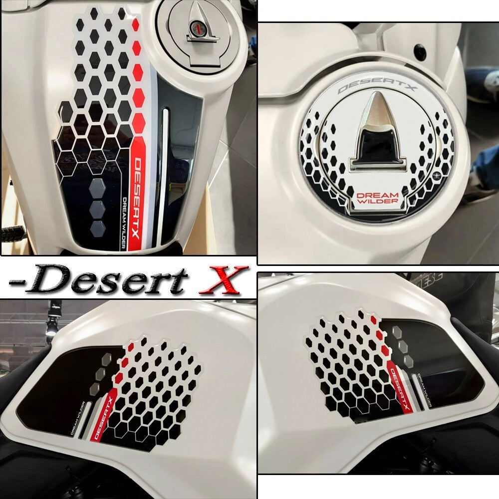 Stickers 3D Guards Side Tank Motorcycle all Compatible With for Ducati Desertx