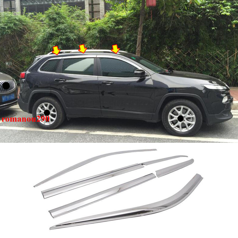 for Jeep Cherokee 14-23 silver Window Visor Vent Sun Shade Rain Guard Door Visor
