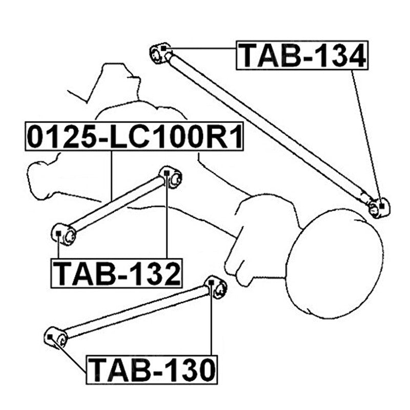 TAB-134 x2 arm bushing rear track control lever suitable for LEXUS LX470 48725-35040- n