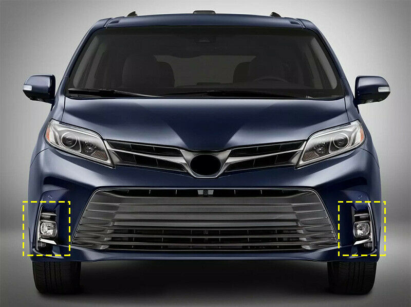 for Toyota for Sienna 2018-2020 Chrome Front bumper Fog Light Lamp Cover decor Trim