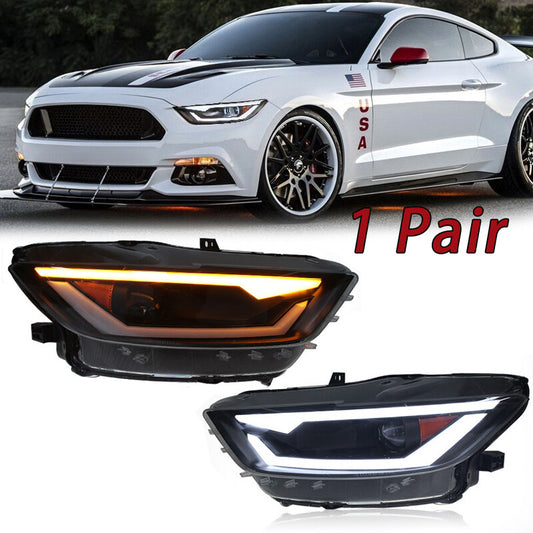 Suitable for 15-17 for Ford for Mustang headlight assembly upgrade to LED with water-cooled turn signals.