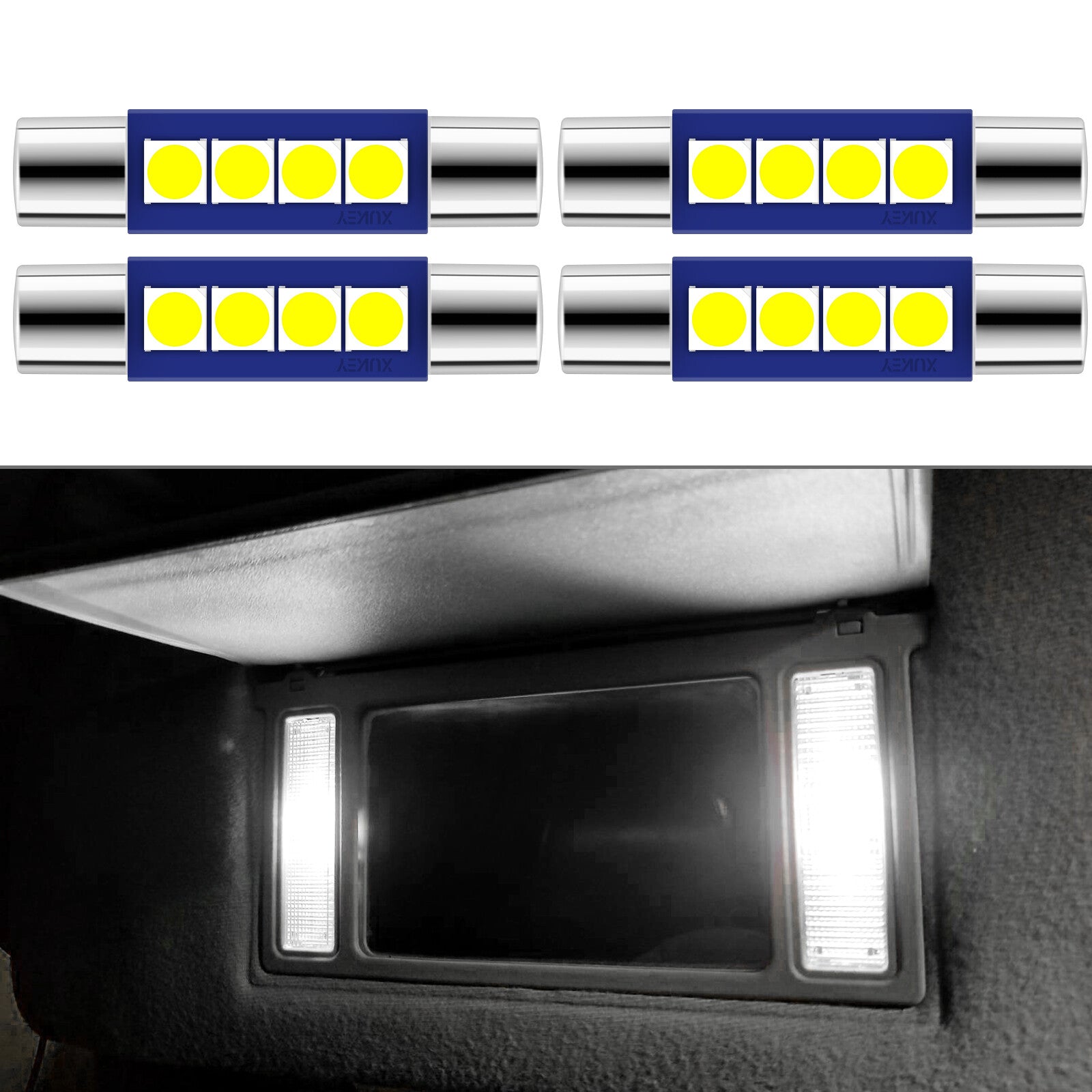4x 12V 28mm/29mm LED Festoon Fuse Interior Car Light Bulb Dome Vanity Visor Lamp