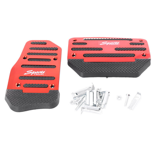 Manual Brake Footrests Sport Foot Pedals Aluminum Anti-slip Red Auto New