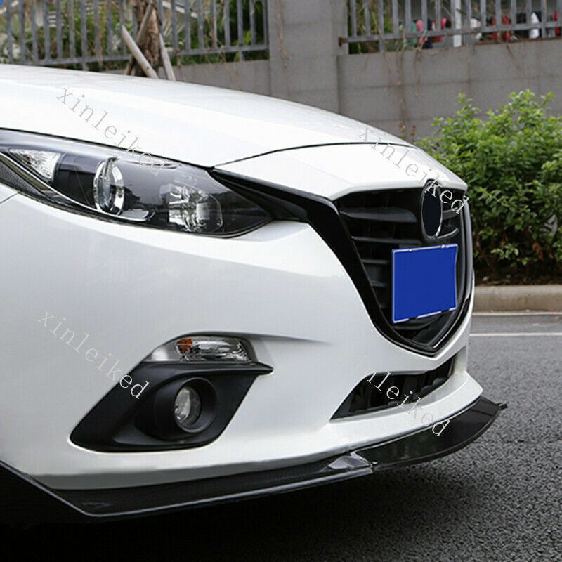 2P for Mazda 3 Axela 2014-2016 Glossy Black Front Grille Frame Strip Replace Kit