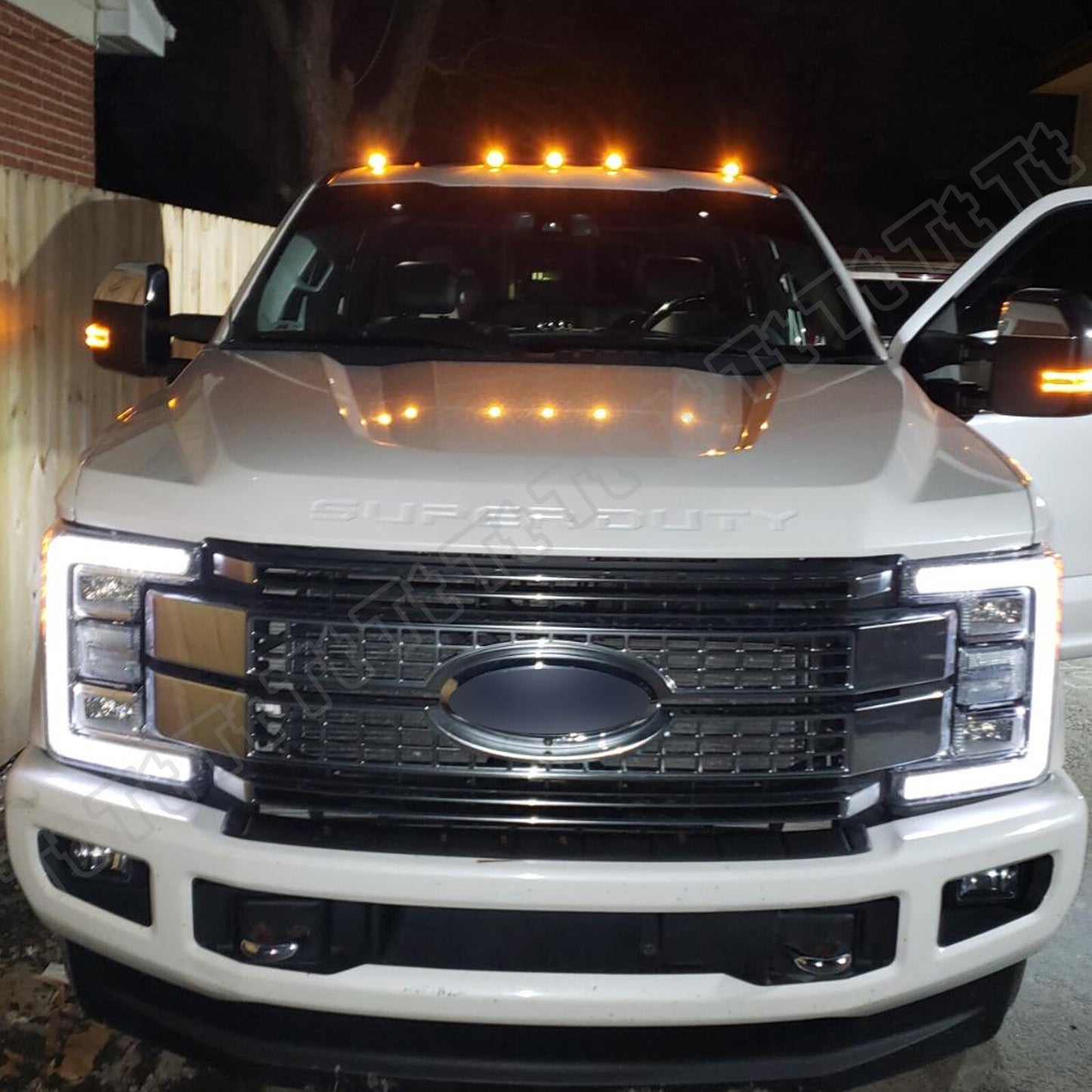 5x Super Amber LED Cab Roof Marker Lights for 2017-22 for Ford F250/F350 (Smoked)