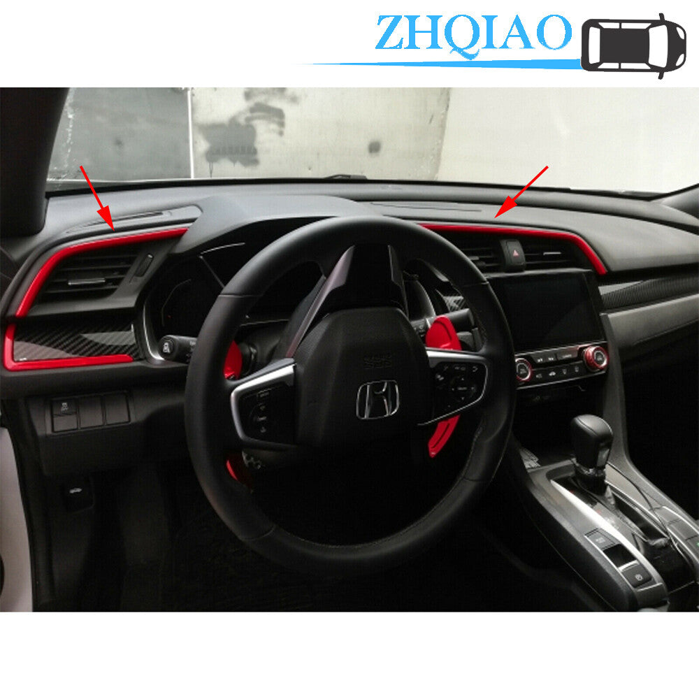 Red ABS Auto Car Air Outlet Frame Cover Trim for Honda for Civic 10th 2016-2019