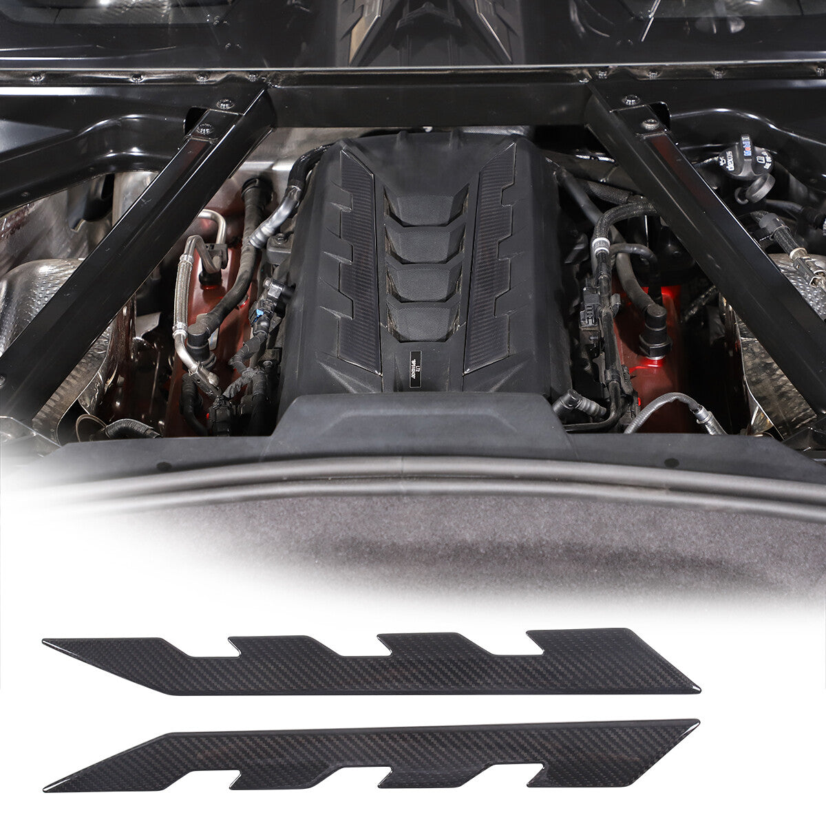 Carbon fiber exterior interior rearview mirror base cover trim for Corvette C7 2014-19