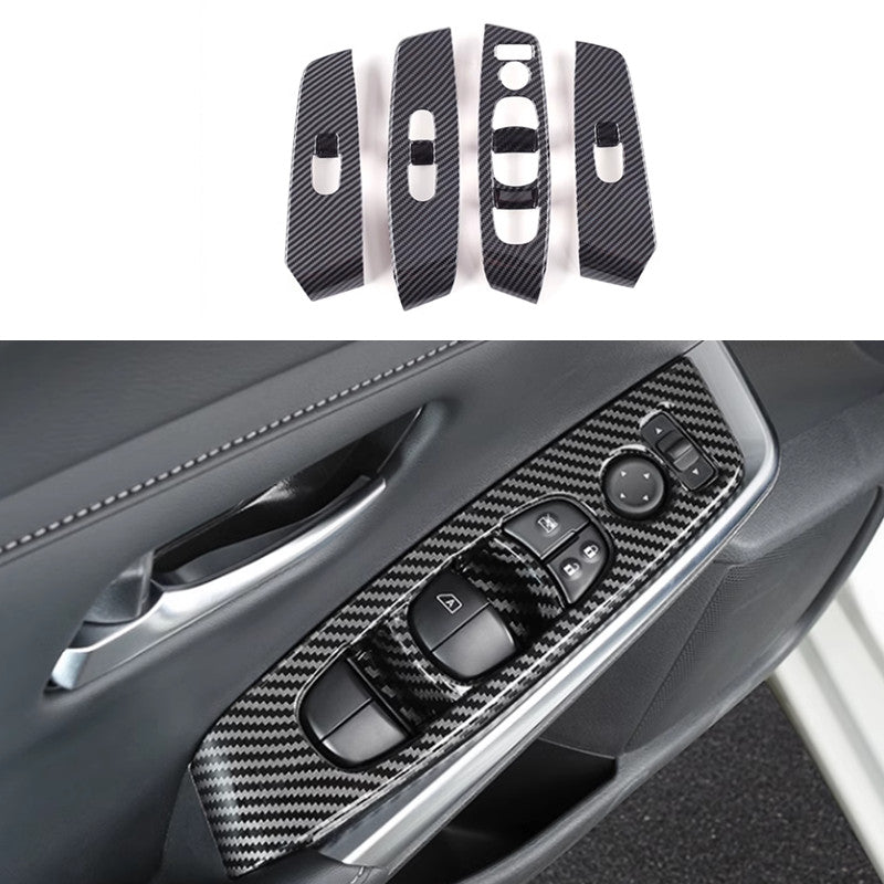 Fit For Sentra 2020 - 2024 Carbon Fiber Window Switch Panel Cover Decor v