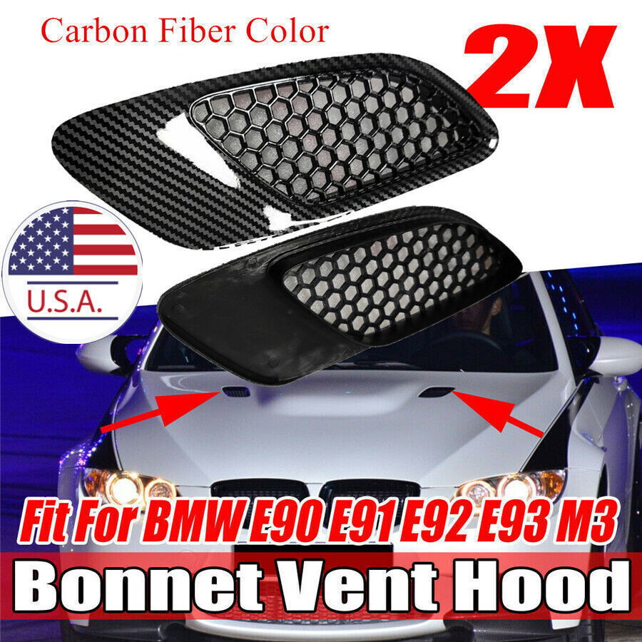 Carbon Fiber Color Bonnet Vent Hood Air Vent Scoop Duct for BMW E90 E91 E92 E93 Q