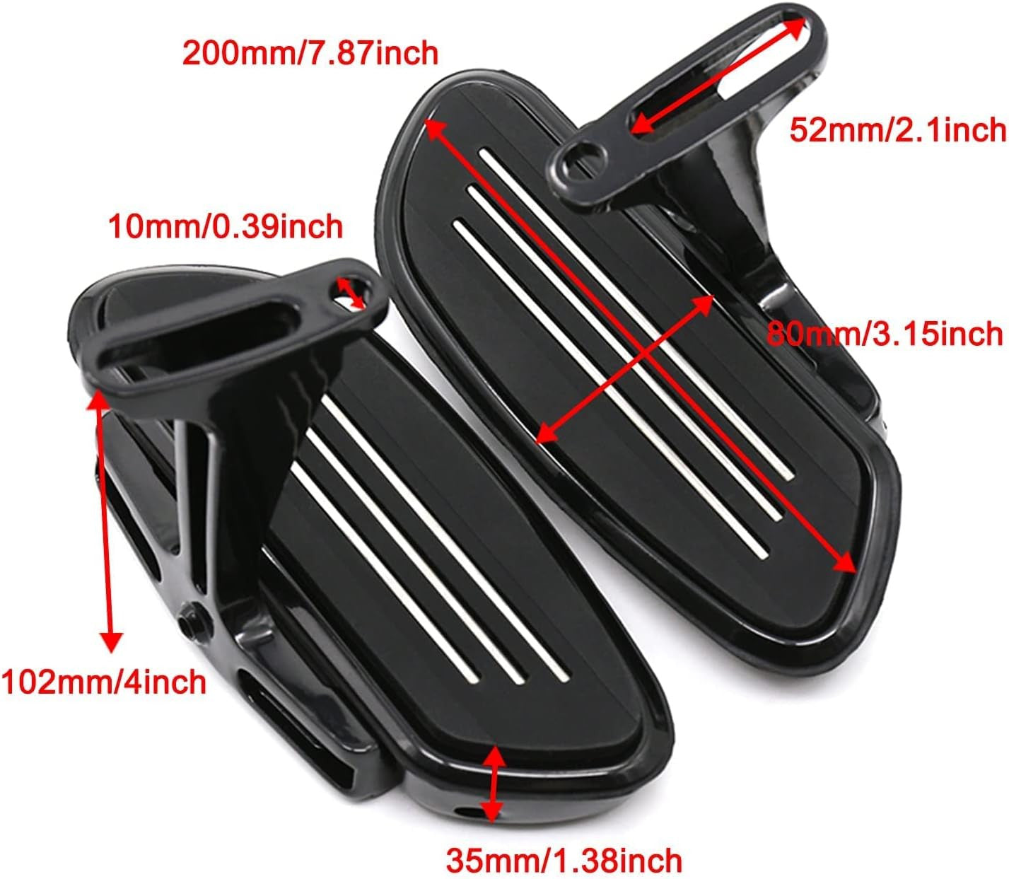 Black Pegstreamliner passenger footboard flooring for Harley Touring 2009 - 2024 n