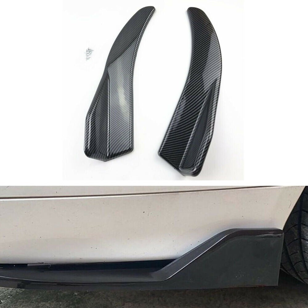Carbon Fiber Car Rear Bumper Side Winglet Diffuser Spoiler Rear Lip Angle New n