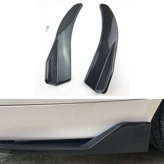 Carbon Fiber Car Rear Bumper Side Winglet Diffuser Spoiler Rear Lip Angle New n
