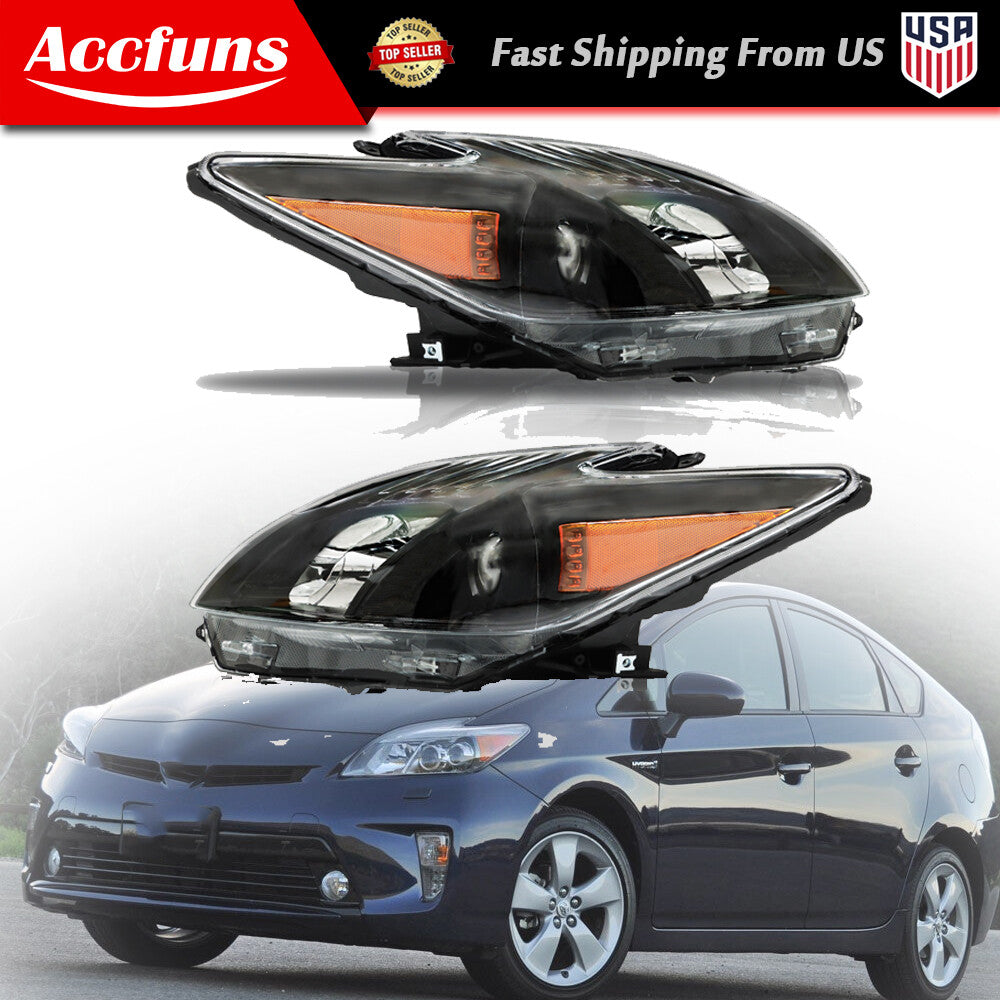 Headlights suitable for 2012-2015 Prius, halogen black kit, one pair, LH+RH- n
