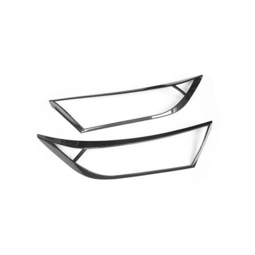 for Toyota RAV4 2019-2023 Exterior Head Light Lamp Carbon Fiber Cover Trim 2PCS