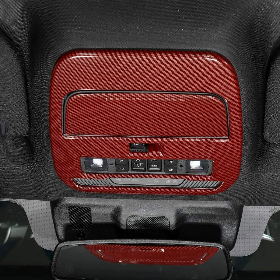 2P for 21-23 for Ford F150 Red Carbon Front Roof Reading Light Cover Light Trim Frame