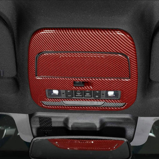 2P for 21-23 for Ford F150 Red Carbon Front Roof Reading Light Cover Light Trim Frame