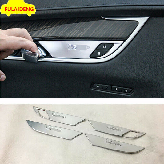 for Cadillac XT5 2016-2021 Silver Interior Door Handle Bowl Cover Stickers Trim
