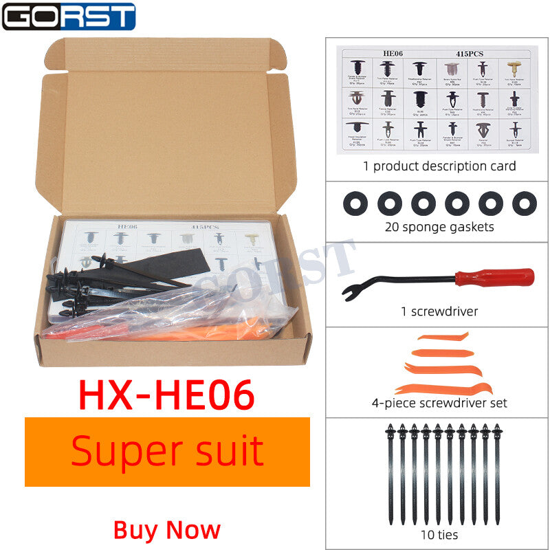 415-piece set of plastic rivets, mudguards, bumper push-button clips, and for Dodge for Jeep tools