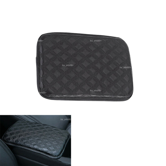 Universal Car Armrest Pad Cover Auto Center Console Box Leather Cushion Black Q