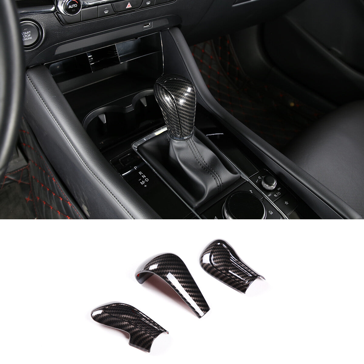 Carbon Fiber Center Console Gear Indicator Decal Trim for Tacoma - v