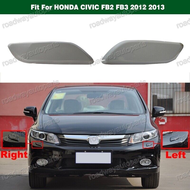 1Pair Headlight Washer Jet Spray Cover Caps for HONDA for CIVIC FB2 FB3 2012 2013 Q