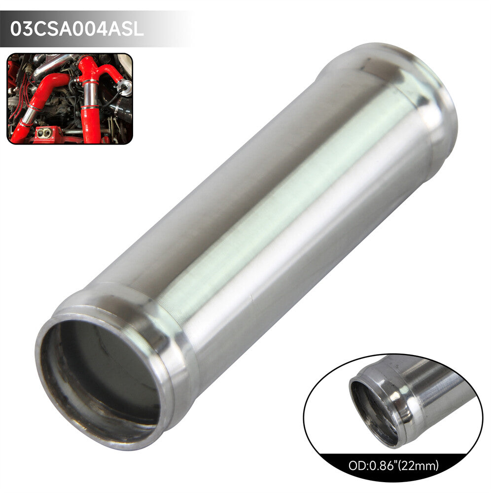 Aluminum Hose Adapter Tube Joiner Pipe Coupler Connector 22mm 0.86 Inch L=76mm