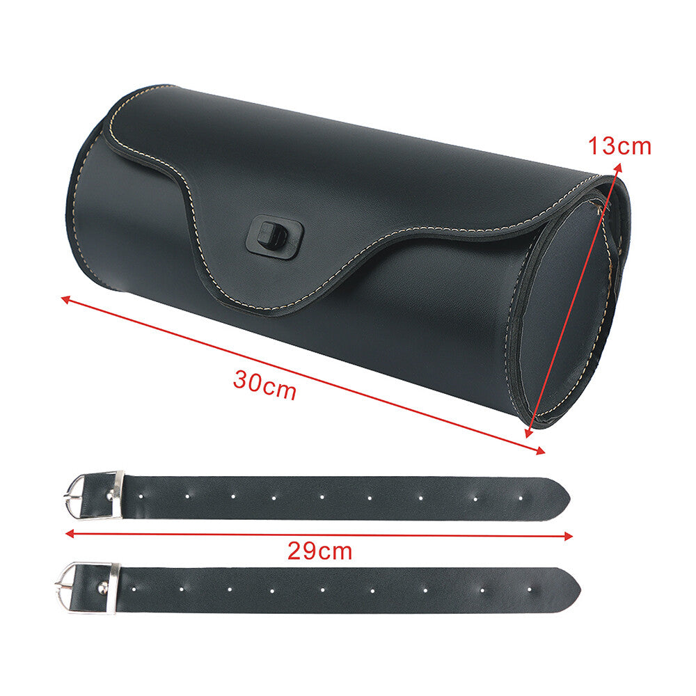 Motorcycle fork tool bag storage luggage case saddle bag leather handlebars