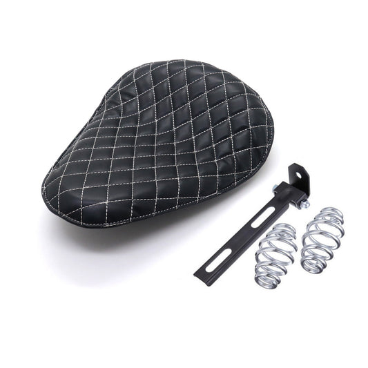 Black Diamond PU Leather Driver for Seat Spring  Bracket For Bobber Chopper Custom Q
