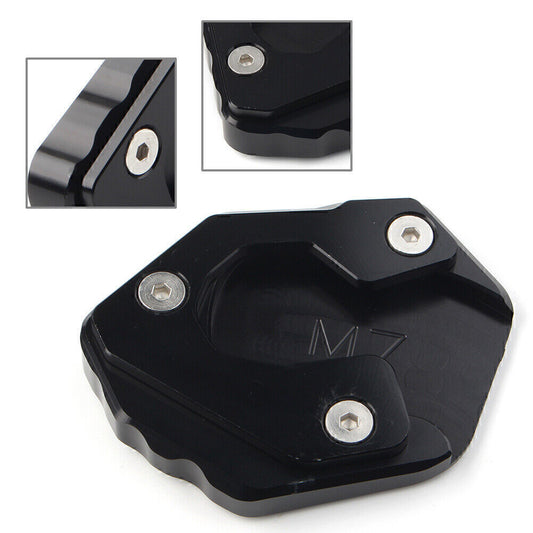 Morocycle Kickstand Side Stand Extension Plate Pad Fit for Yamaha MT-07 FZ-07 Black Q