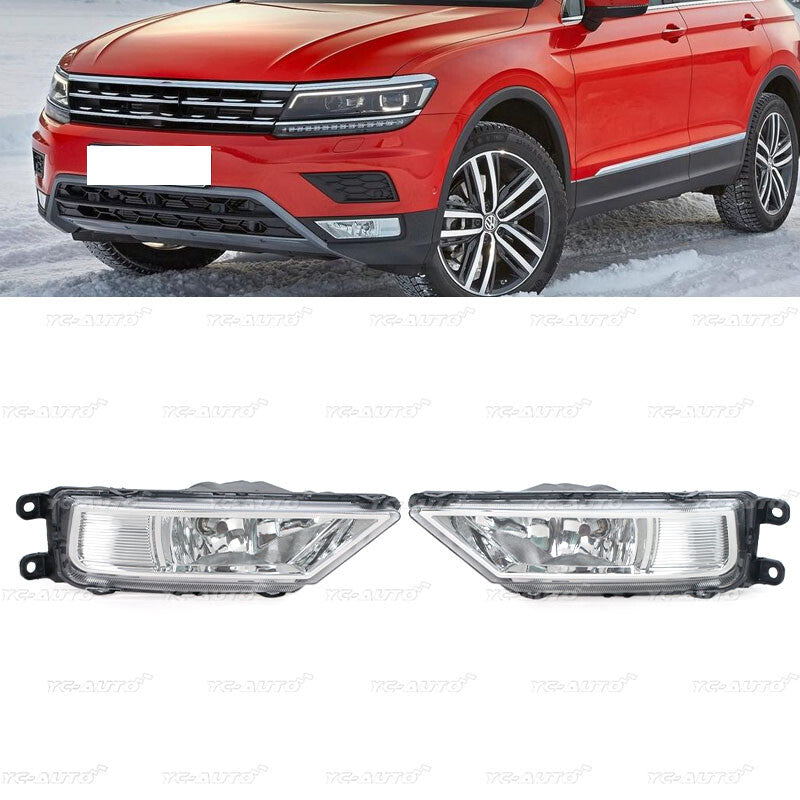 for Tiguan 5N 2016-2021 1 Pair Front Bumper Fog Lamp With Bulbs v