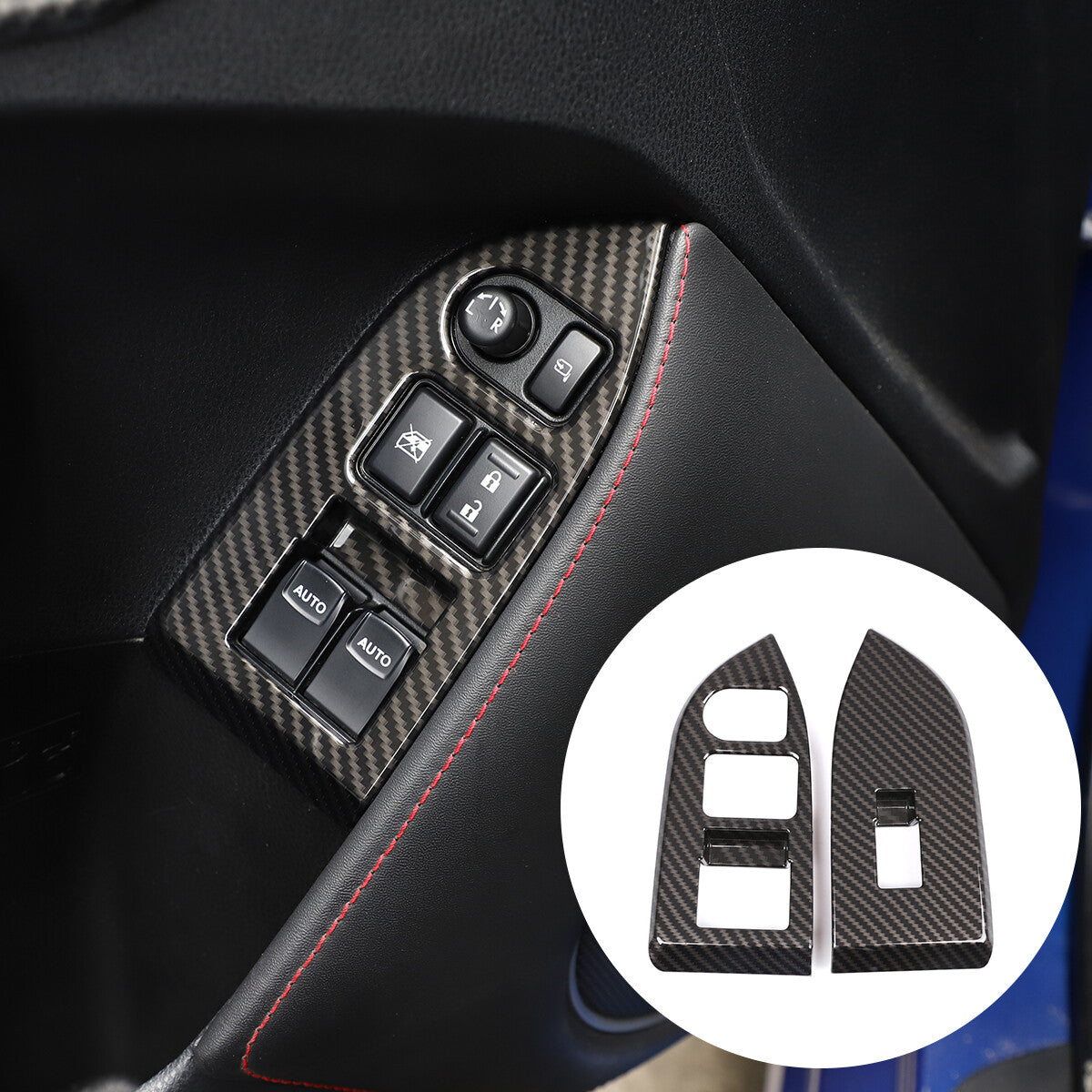 Carbon fiber window switch button cover trim for Subaru BRZ and 86 (2016-2021) n