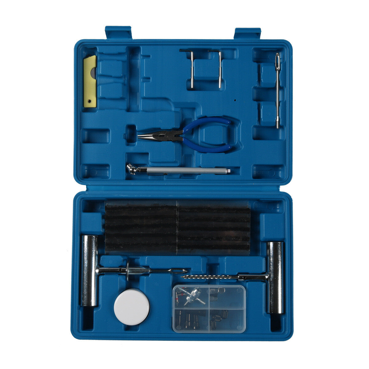 68-piece tire repair tool kit with patching tools for all car tires - n
