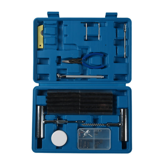 68-piece tire repair tool kit with patching tools for all car tires - n
